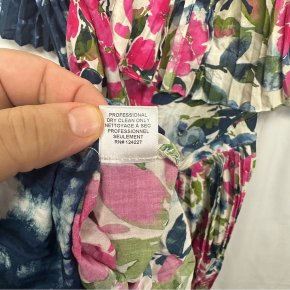MISA Los Angeles Floral Off Shoulder Dress Pink Blue Small Made USA Revolve - Picture 6 of 9
